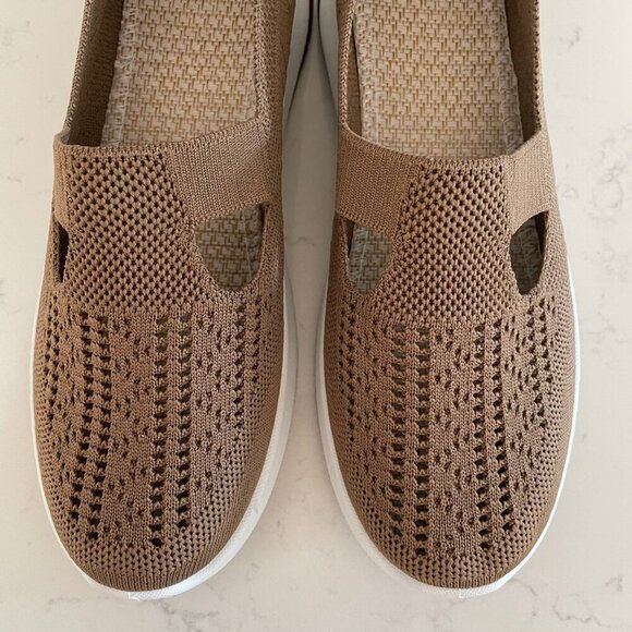 Women's Breathe Solid Color Soft Slip On Knit Orthopedic Sneaker Tan 40 - Picture 5 of 10